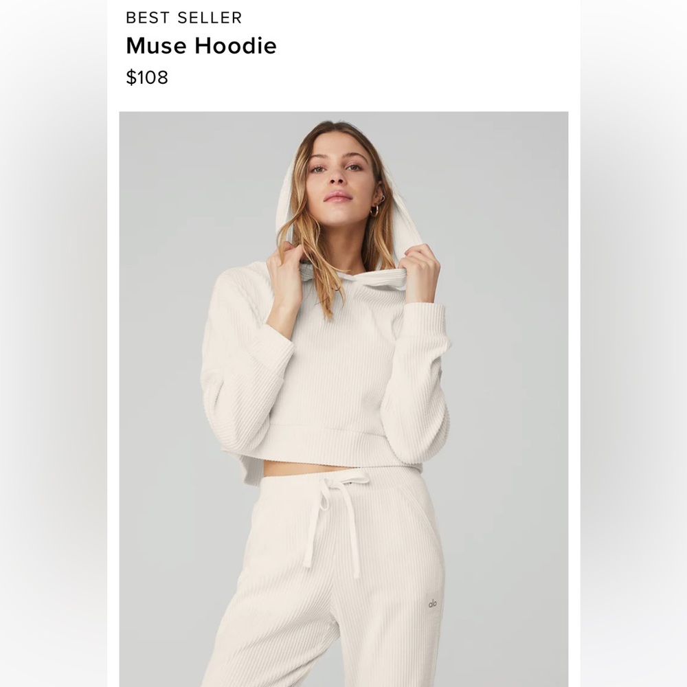 Best Selling Alo Muse Hoodie in Ivory